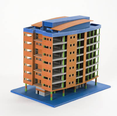 Цветная 3Д печать макета многоэтажного дома